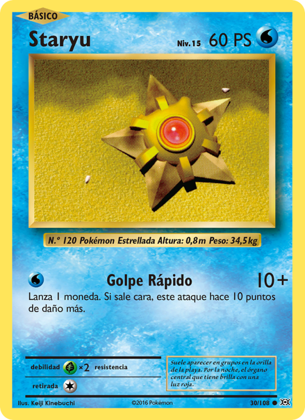 Staryu 30 — Evolutions (Spanish Pokémon TCG card)