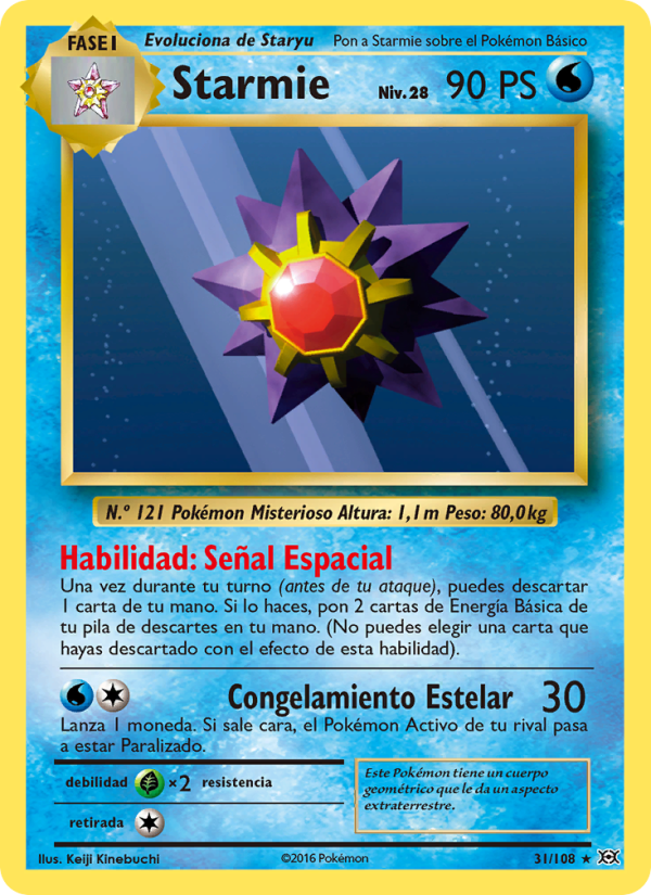 Starmie 31 — Evolutions (Spanish Pokémon TCG card)