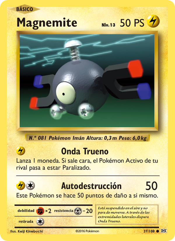 Magnemite 37 — Evolutions (Spanish Pokémon TCG card)