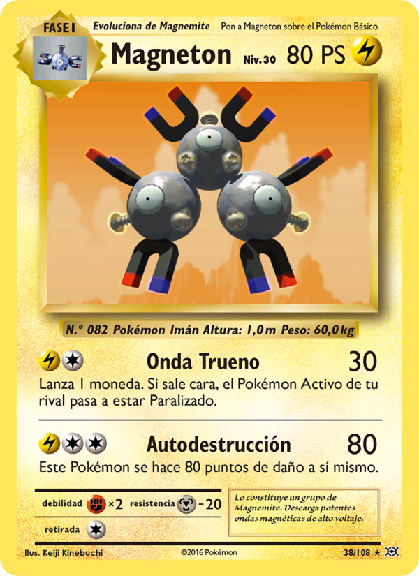 Magneton 38 — Evolutions (Spanish Pokémon TCG card)
