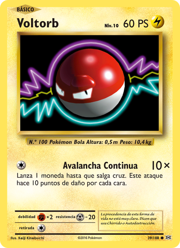 Voltorb 39 — Evolutions (Spanish Pokémon TCG card)