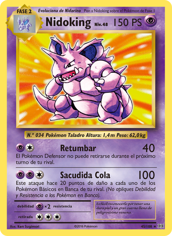Nidoking 45 — Evolutions (Spanish Pokémon TCG card)