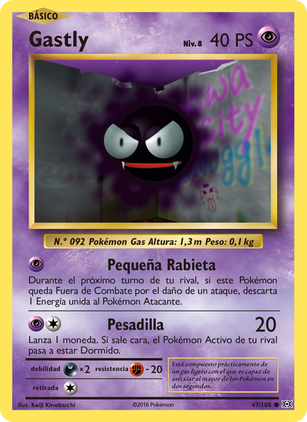 Gastly 47 — Evolutions (Spanish Pokémon TCG card)