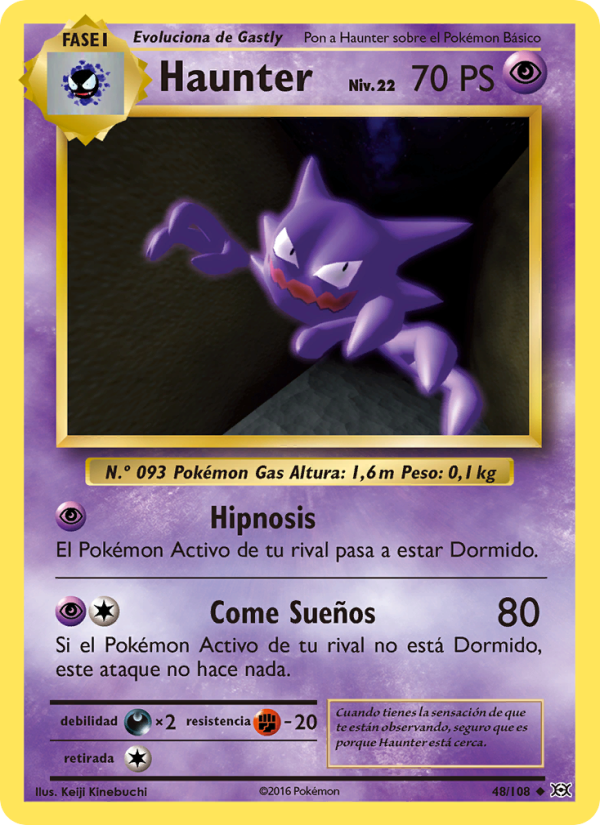 Haunter 48 — Evolutions (Spanish Pokémon TCG card)