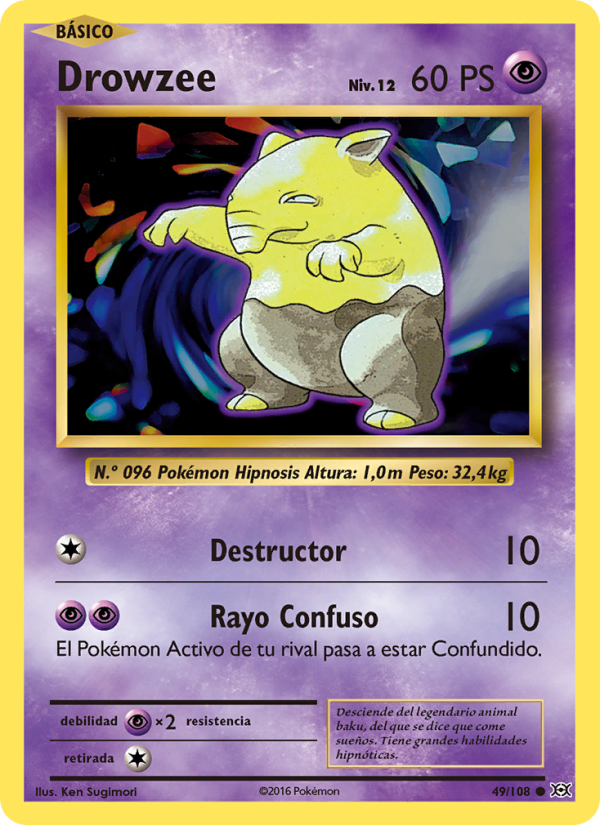 Drowzee 49 — Evolutions (Spanish Pokémon TCG card)