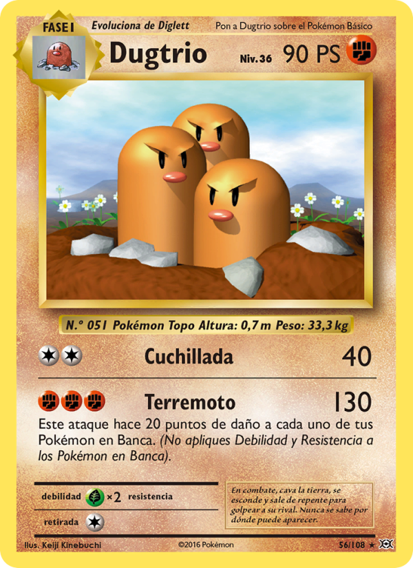 Dugtrio 56 — Evolutions (Spanish Pokémon TCG card)