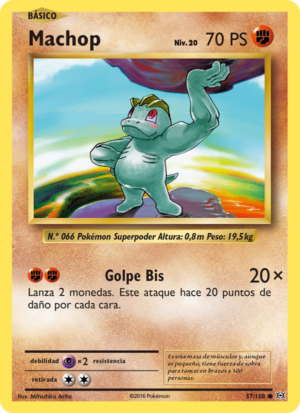 Machop 57 — Evolutions (Spanish Pokémon TCG card)
