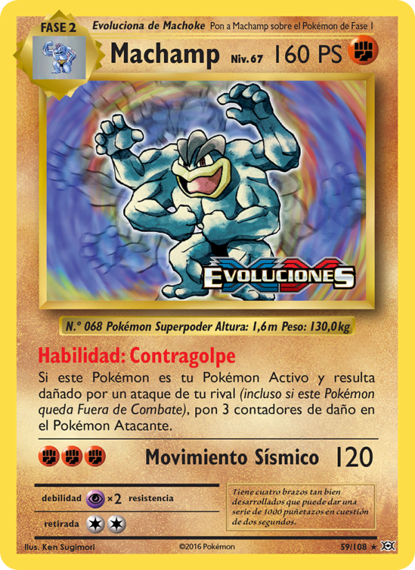 Machamp 59 — Evolutions (Spanish Pokémon TCG card)