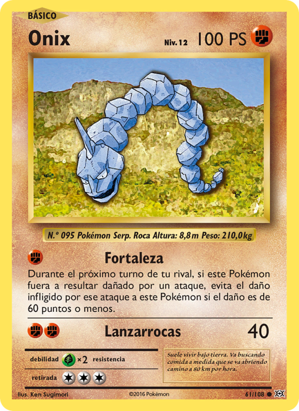 Onix 61 — Evolutions (Spanish Pokémon TCG card)