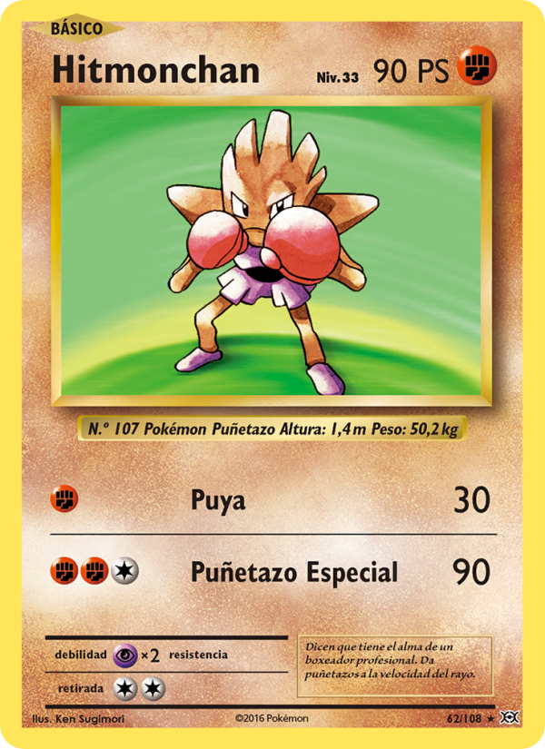 Hitmonchan 62 — Evolutions (Spanish Pokémon TCG card)