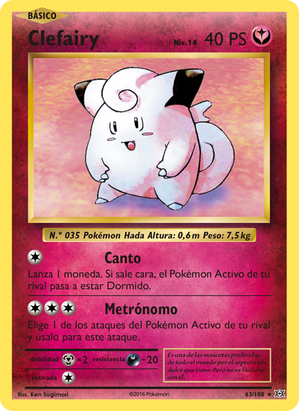 Clefairy 63 — Evolutions (Spanish Pokémon TCG card)