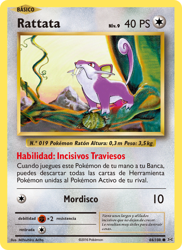 Rattata 66 — Evolutions (Spanish Pokémon TCG card)