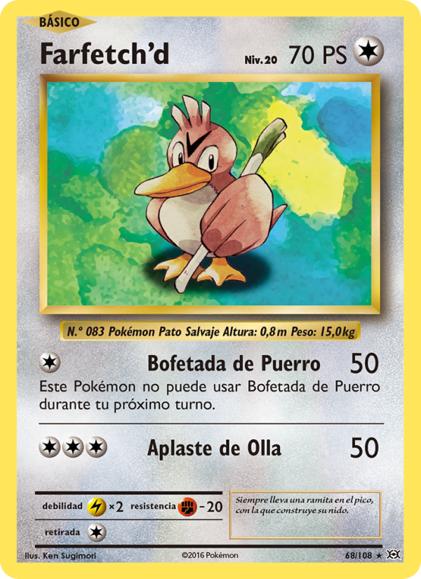 Farfetch'd 68 — Evolutions (Spanish Pokémon TCG card)