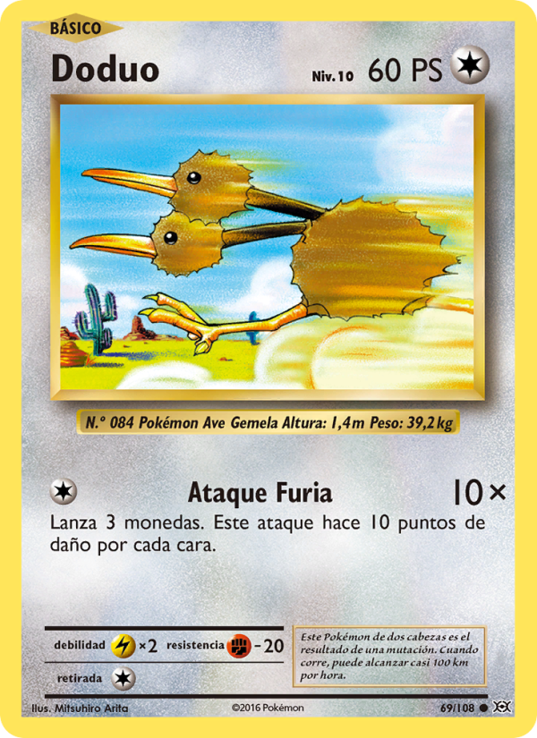 Doduo 69 — Evolutions (Spanish Pokémon TCG card)