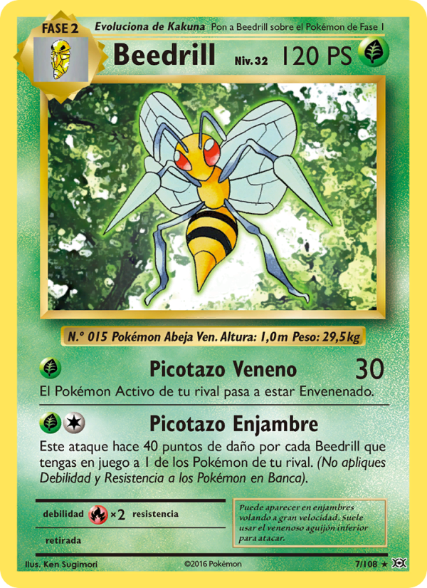 Beedrill 7 — Evolutions (Spanish Pokémon TCG card)