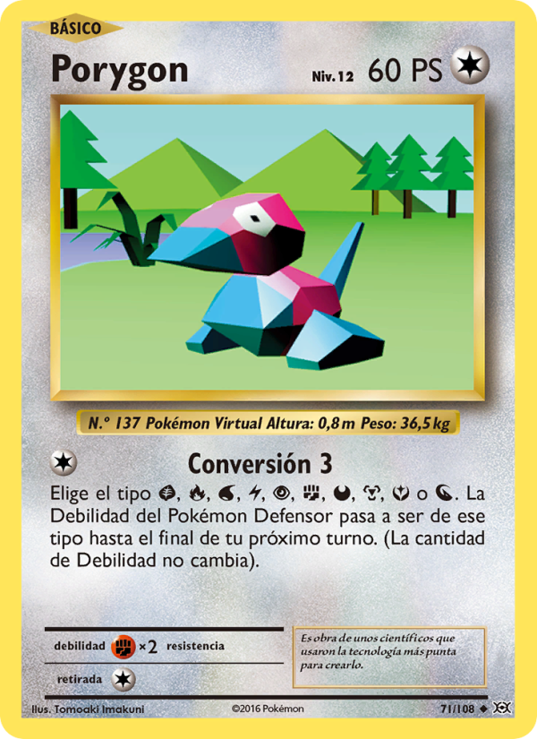 Porygon 71 — Evolutions (Spanish Pokémon TCG card)
