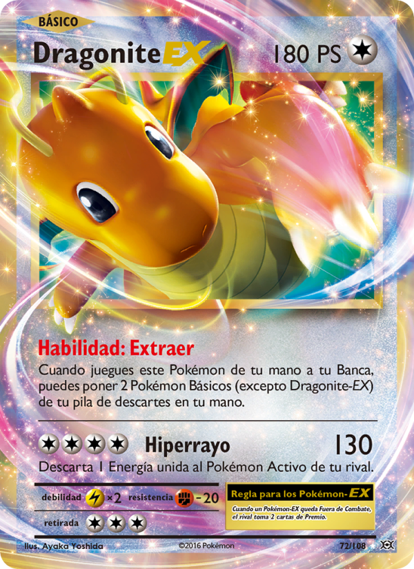 Dragonite EX 72 — Evolutions (Spanish Pokémon TCG card)