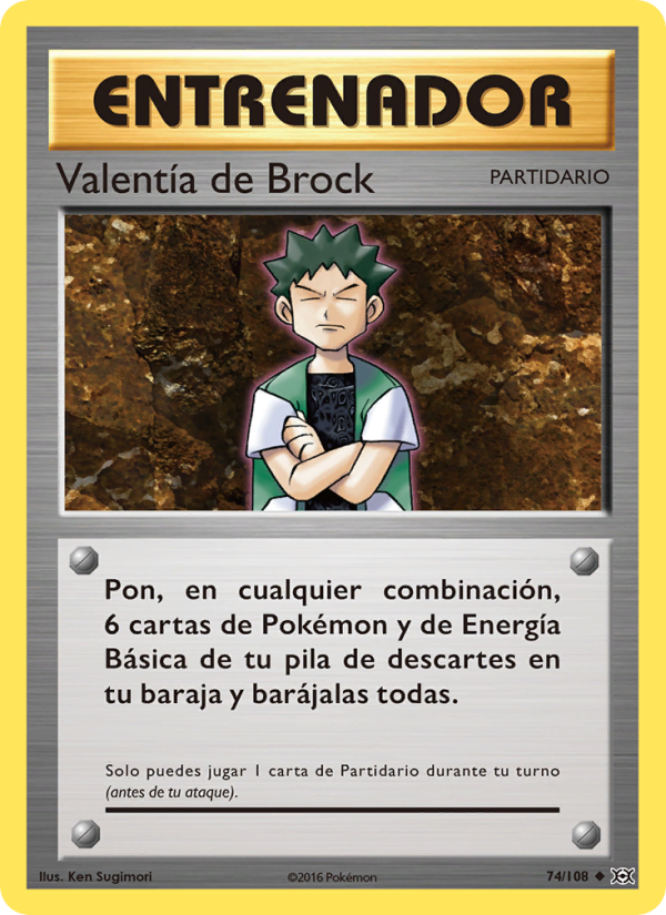 Valentía de Brock 74 — Evolutions (Spanish Pokémon TCG card)