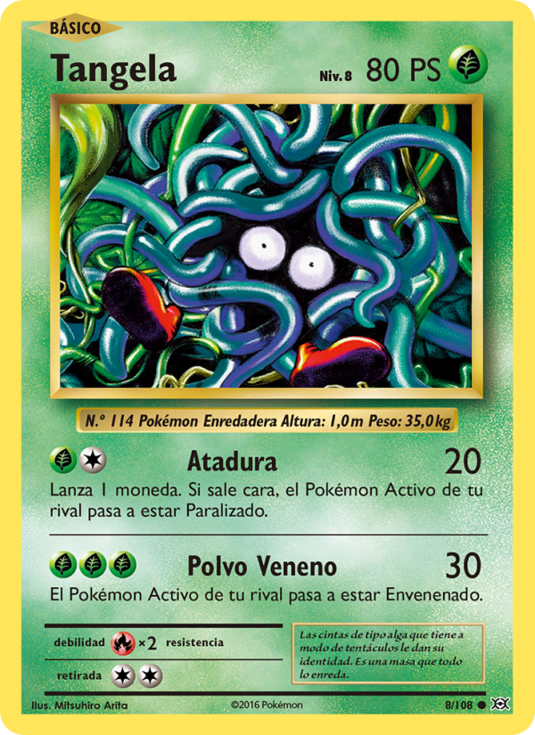 Tangela 8 — Evolutions (Spanish Pokémon TCG card)