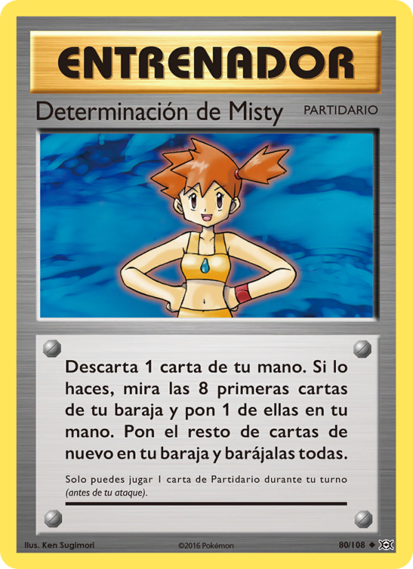 Determinación de Misty 80 — Evolutions (Spanish Pokémon TCG card)