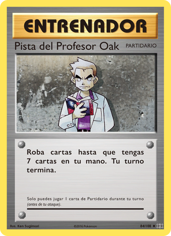 Pista del Profesor Oak 84 — Evolutions (Spanish Pokémon TCG card)