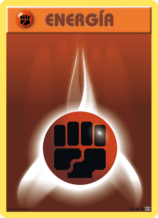 Energía Lucha 96 — Evolutions (Spanish Pokémon TCG card)