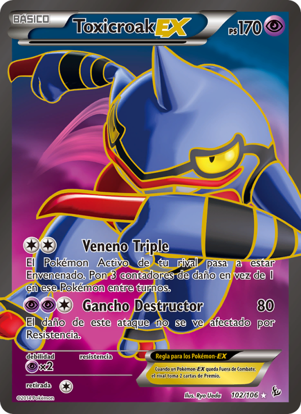Toxicroak EX 102 — Flashfire (Spanish Pokémon TCG card)