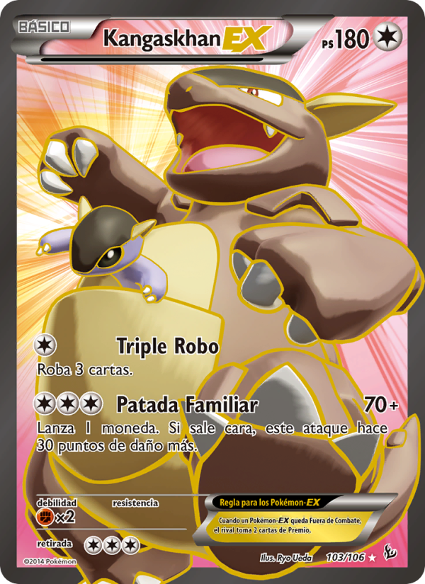 Kangaskhan EX 103 — Flashfire (Spanish Pokémon TCG card)