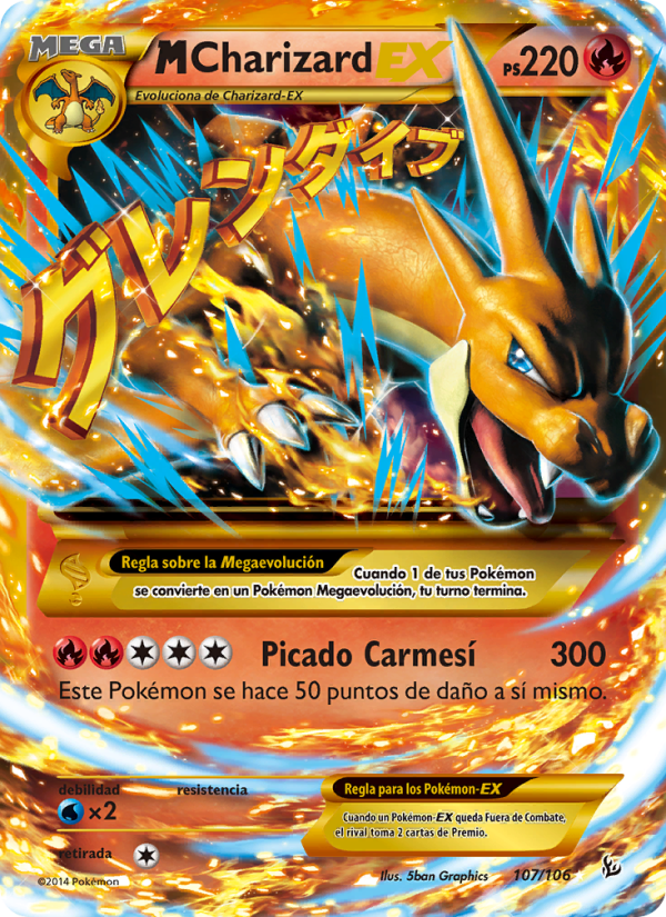 M-Charizard EX 107 — Flashfire (Spanish Pokémon TCG card)