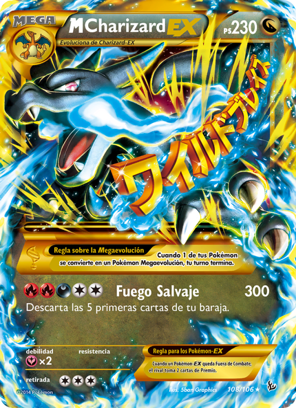 M-Charizard EX 108 — Flashfire (Spanish Pokémon TCG card)