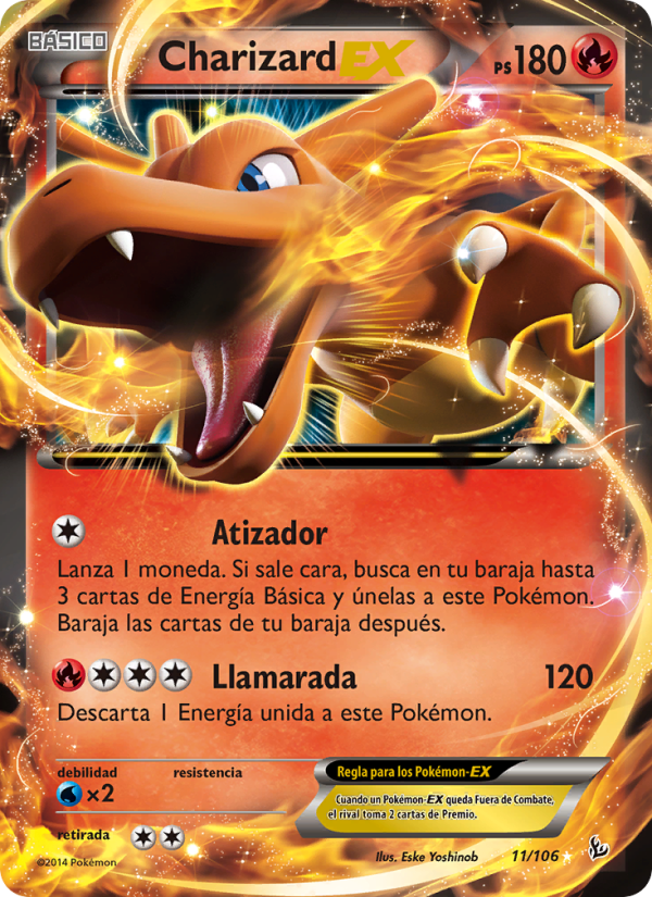 Charizard EX 11 — Flashfire (Spanish Pokémon TCG card)