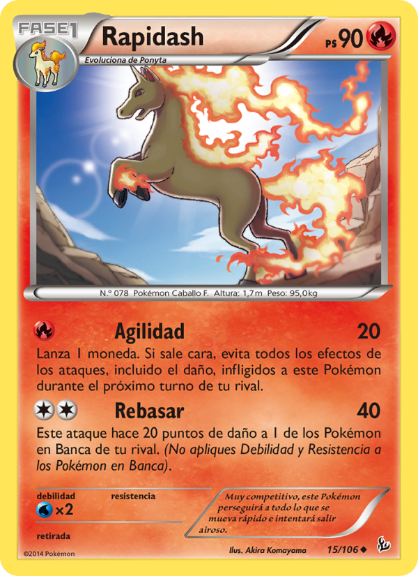 Rapidash 15 — Flashfire (Spanish Pokémon TCG card)