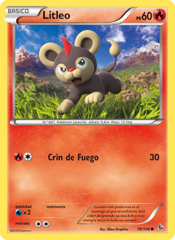 Litleo 19 — Flashfire (Spanish Pokémon TCG card)