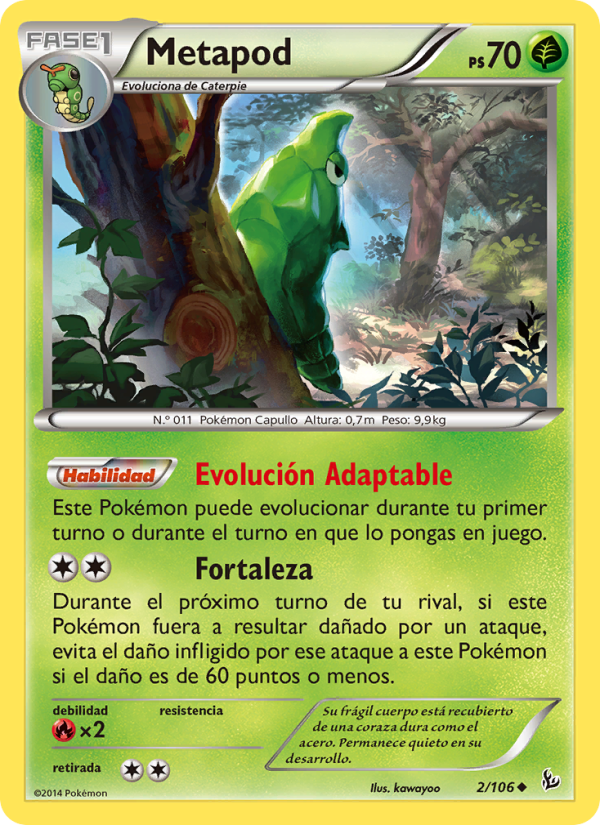 Metapod 2 — Flashfire (Spanish Pokémon TCG card)