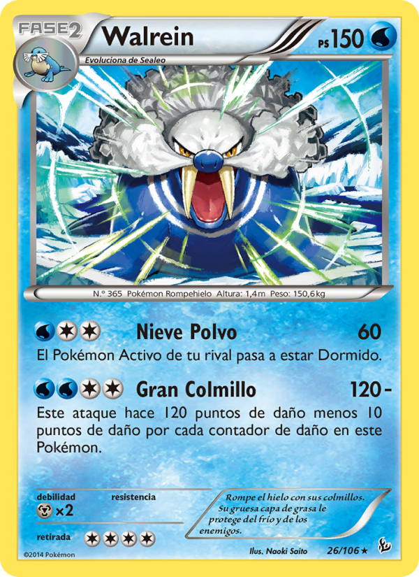 Walrein 26 — Flashfire (Spanish Pokémon TCG card)