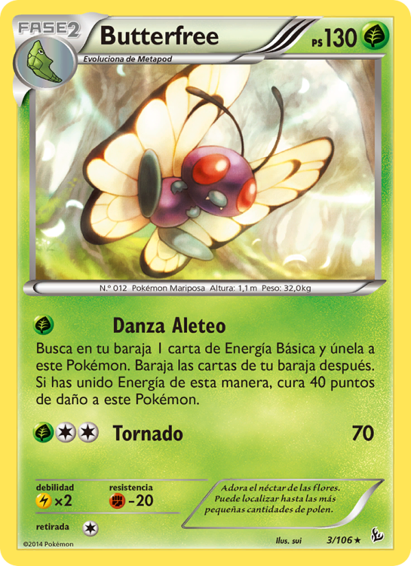 Butterfree 3 — Flashfire (Spanish Pokémon TCG card)