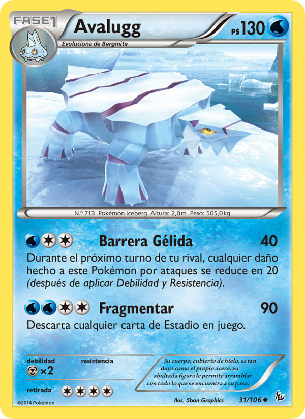 Avalugg 31 — Flashfire (Spanish Pokémon TCG card)