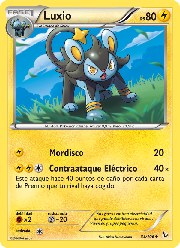 Luxio 33 — Flashfire (Spanish Pokémon TCG card)