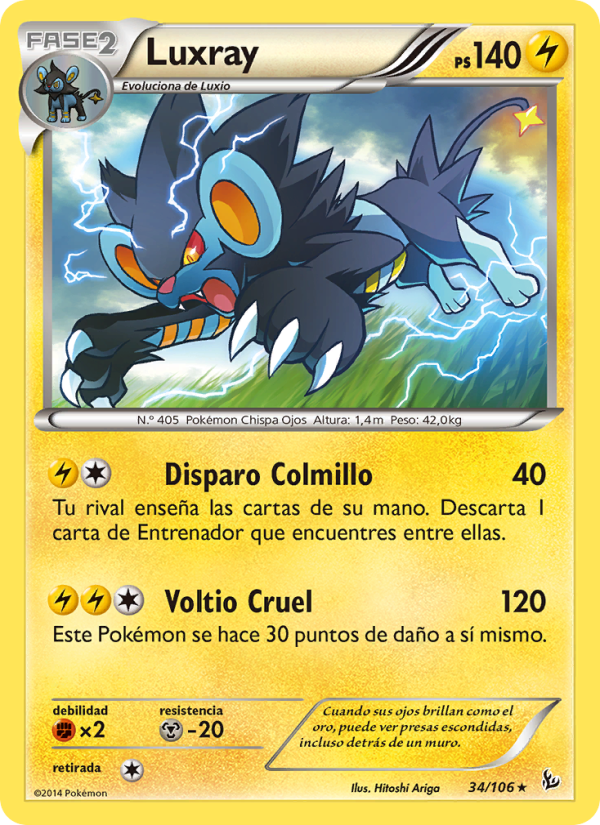 Luxray 34 — Flashfire (Spanish Pokémon TCG card)