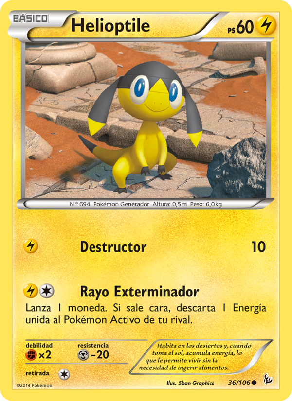 Helioptile 36 — Flashfire (Spanish Pokémon TCG card)