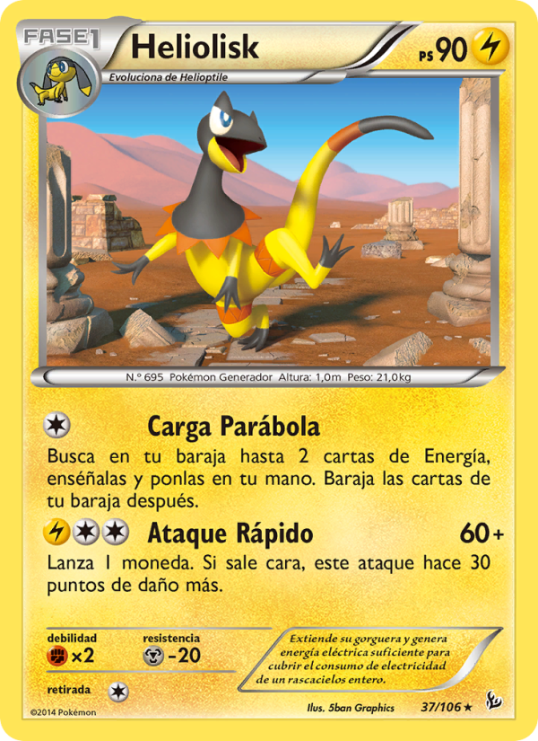 Heliolisk 37 — Flashfire (Spanish Pokémon TCG card)