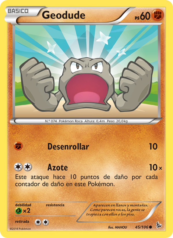 Geodude 45 — Flashfire (Spanish Pokémon TCG card)