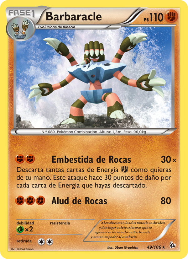 Barbaracle 49 — Flashfire (Spanish Pokémon TCG card)
