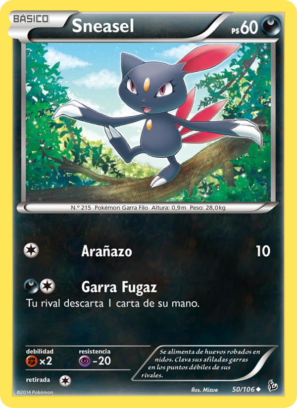 Sneasel 50 — Flashfire (Spanish Pokémon TCG card)