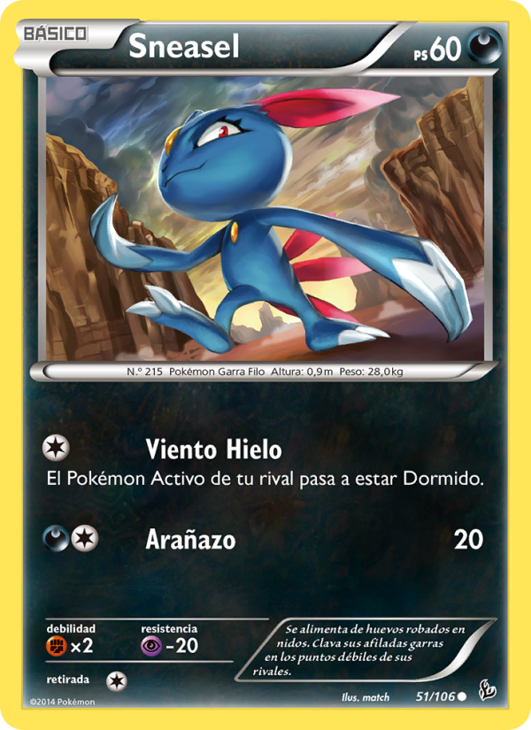 Sneasel 51 — Flashfire (Spanish Pokémon TCG card)