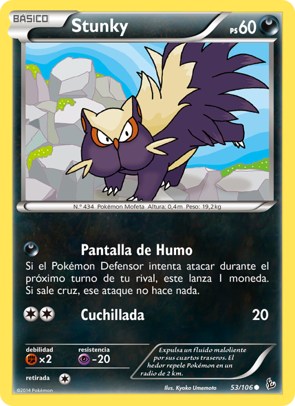 Stunky 53 — Flashfire (Spanish Pokémon TCG card)