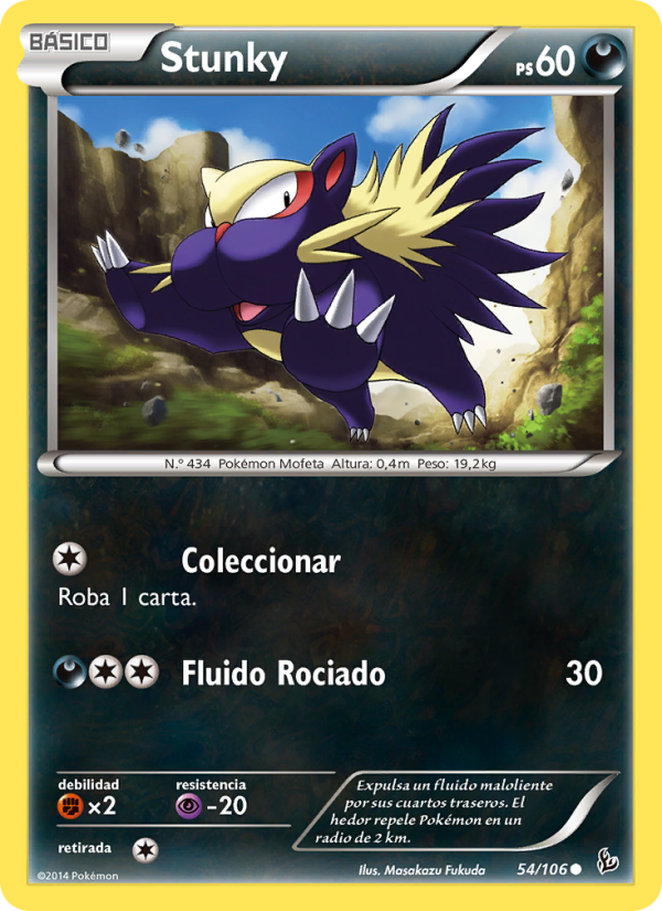 Stunky 54 — Flashfire (Spanish Pokémon TCG card)