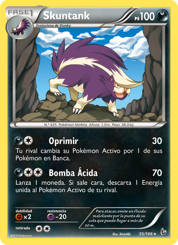 Skuntank 55 — Flashfire (Spanish Pokémon TCG card)