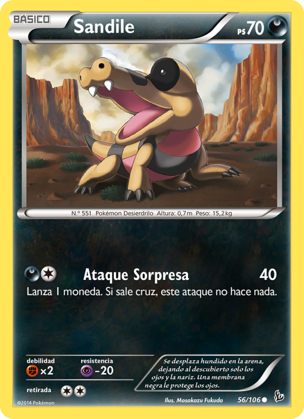 Sandile 56 — Flashfire (Spanish Pokémon TCG card)