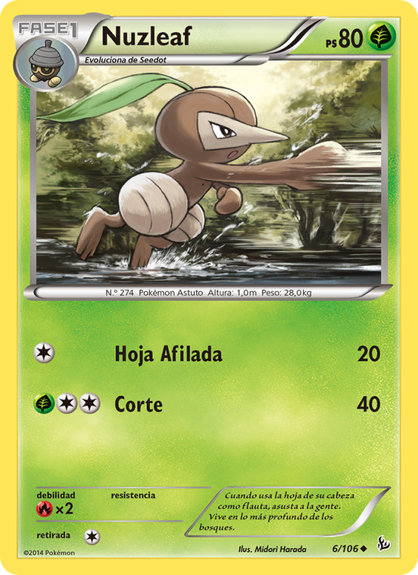 Nuzleaf 6 — Flashfire (Spanish Pokémon TCG card)